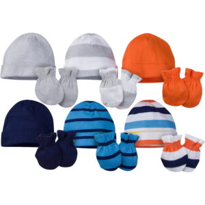 Baby 3 in 1 Caps and Mittens Set