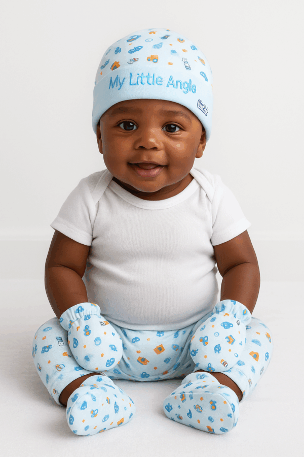3 in 1 Baby Caps, Mittens and Socks Set