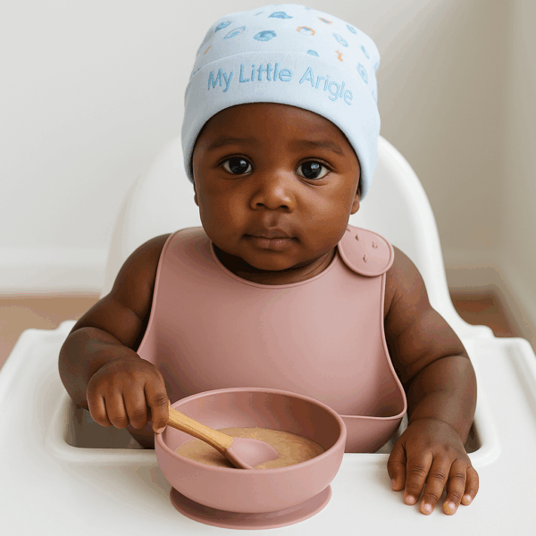 Silicone Baby Bib, Bowl & Spoon Set - Image 2