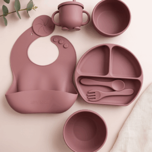 Silicone Baby Bib, Bowl & Spoon Set