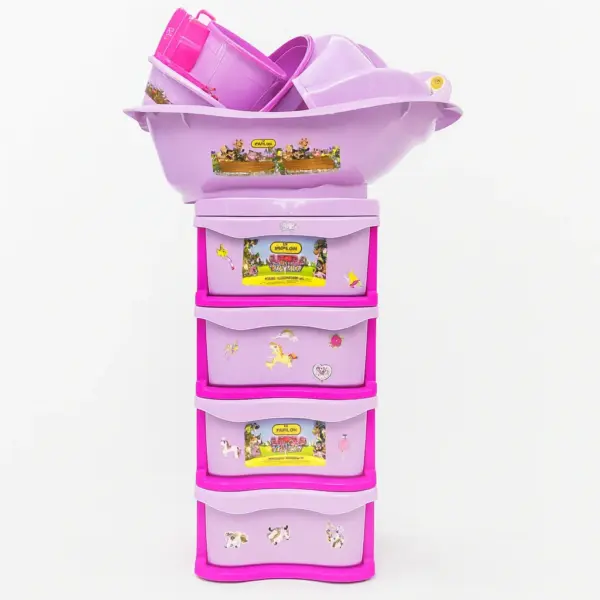 Premium Baby Bath Set with Storage Drawer – Bathtub Organizer