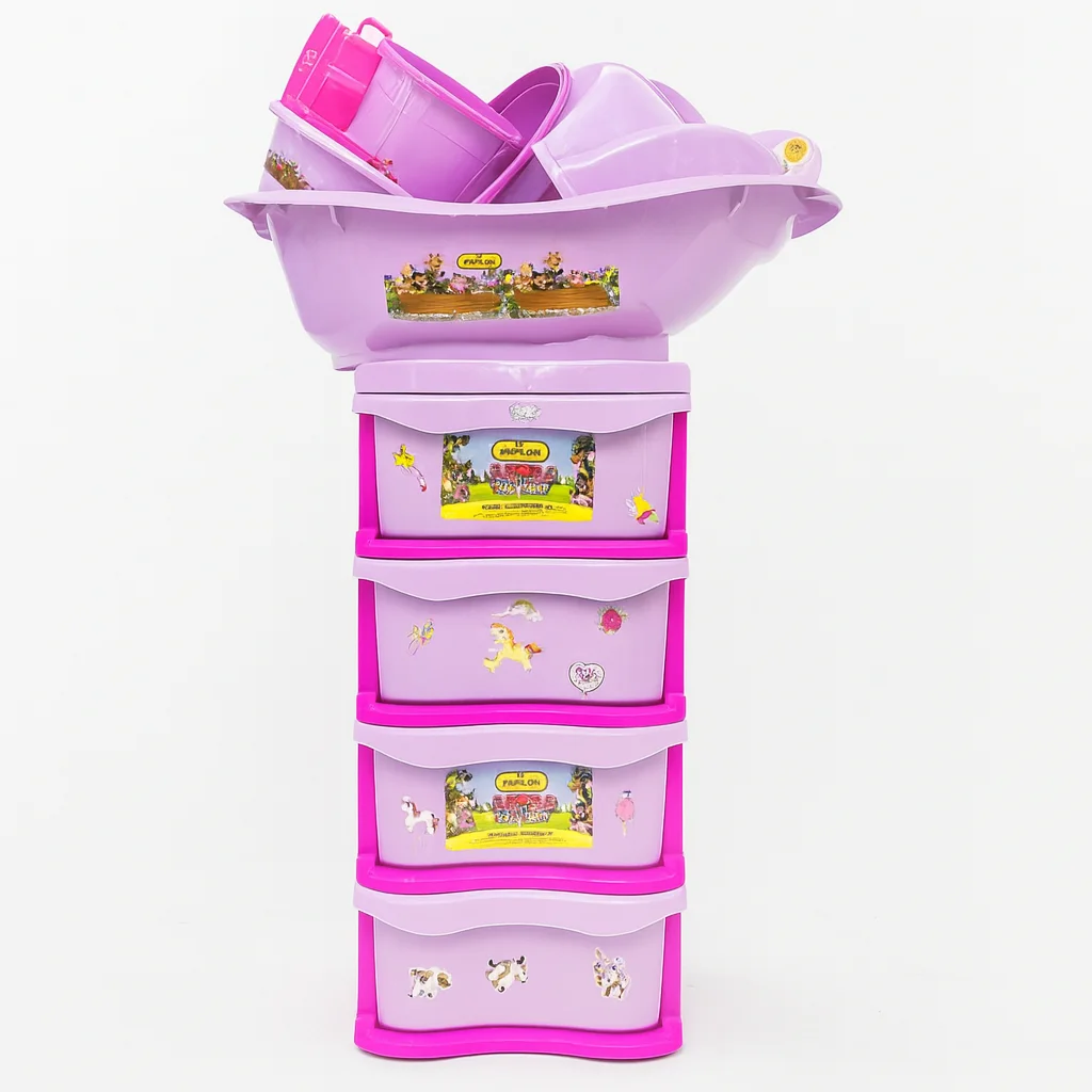 Premium Baby Bath Set with Storage Drawer – Bathtub Organizer