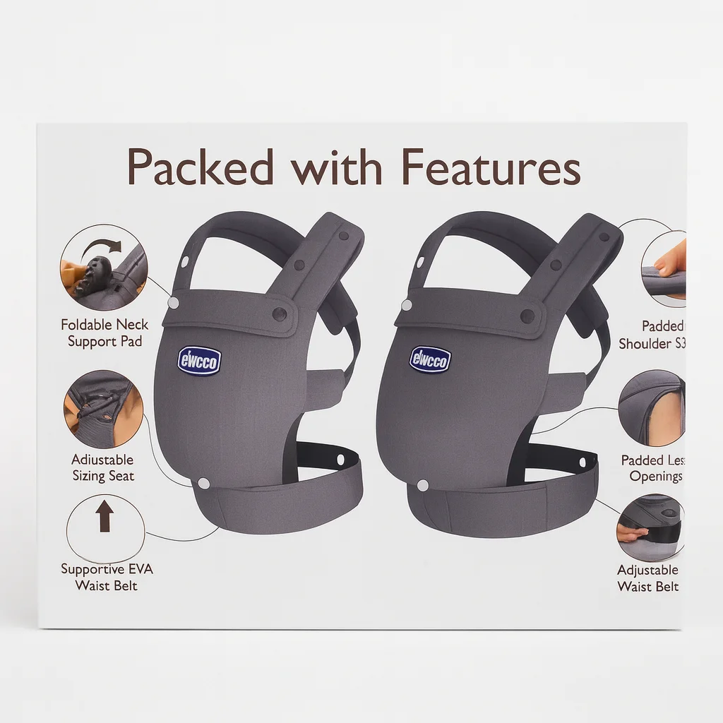 Chicco Baby Carrier – Adjustable, Foldable Neck Pad, Padded Comfort - Image 2