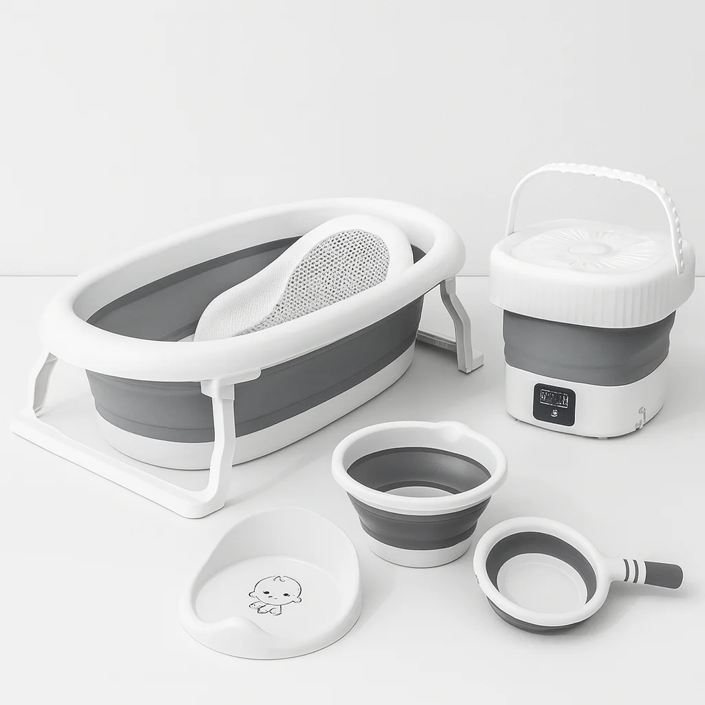 Foldable Baby Bath Set with Washing Machine — All-In-One Solution for Modern Parents - Image 2