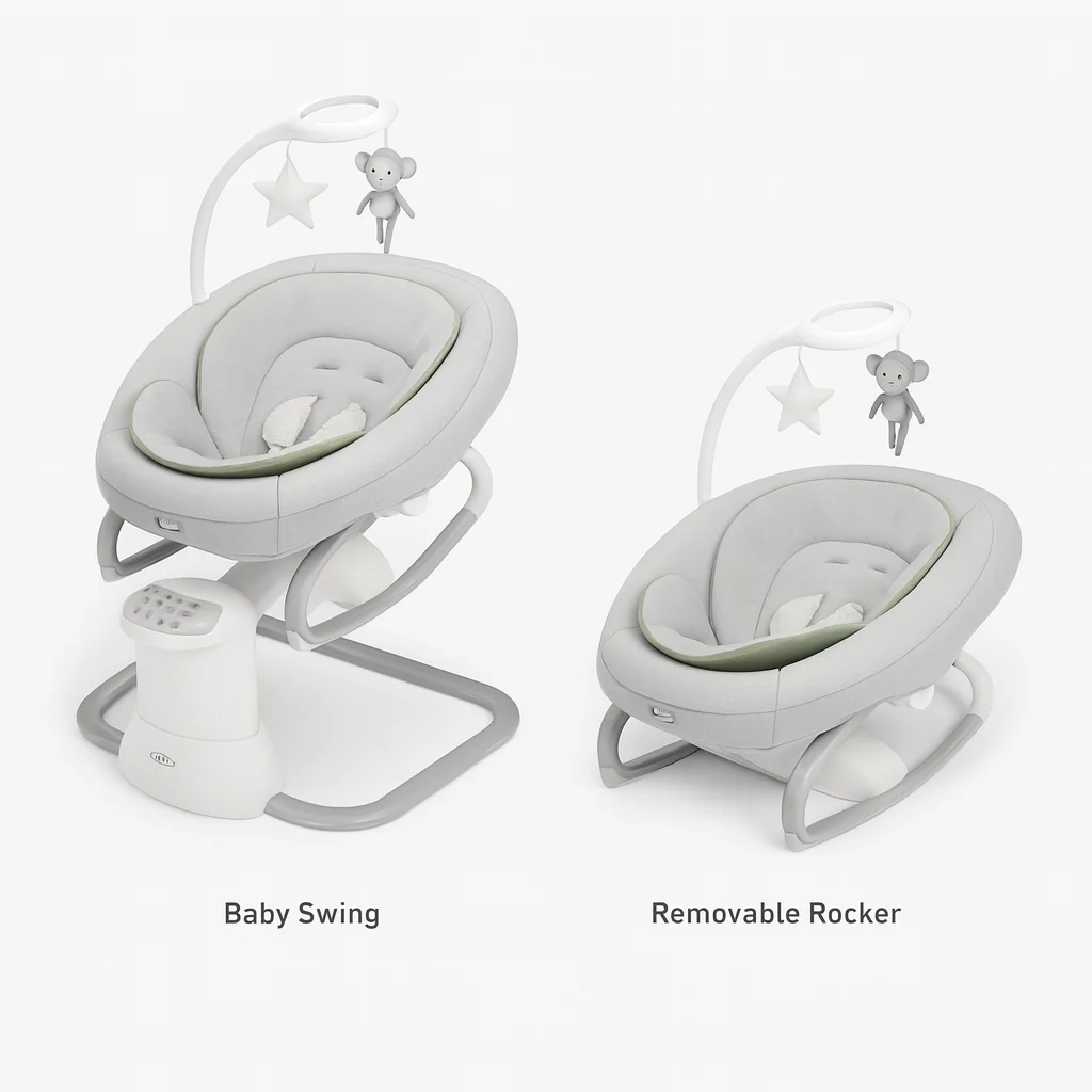 Graco Soothe My Way Baby Swing & Rocker – Ultimate Comfort, 16 Modes
