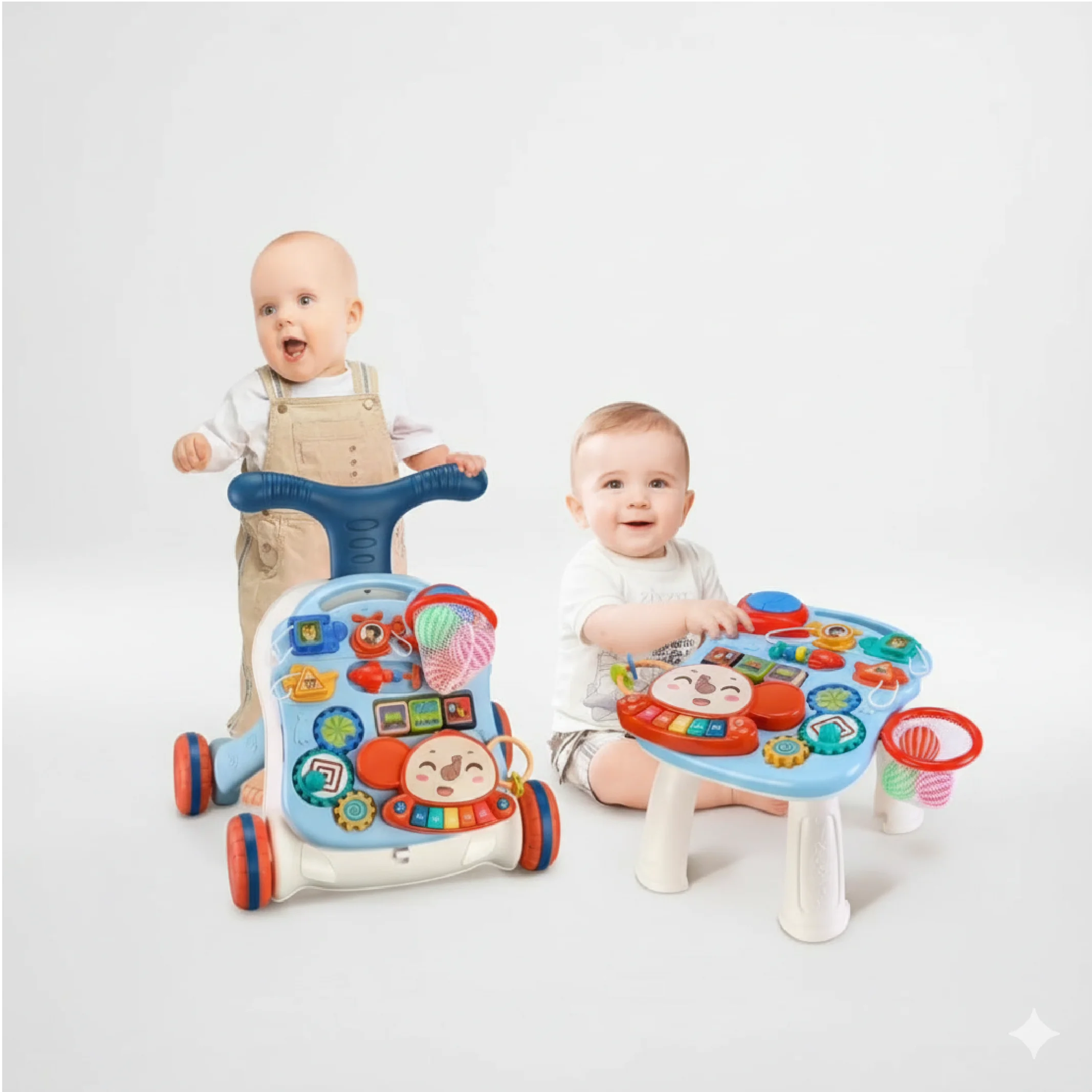 3-in-1 Multi-Purpose Baby Walker with Play Panel & Anti-Slip Wheels - Image 2