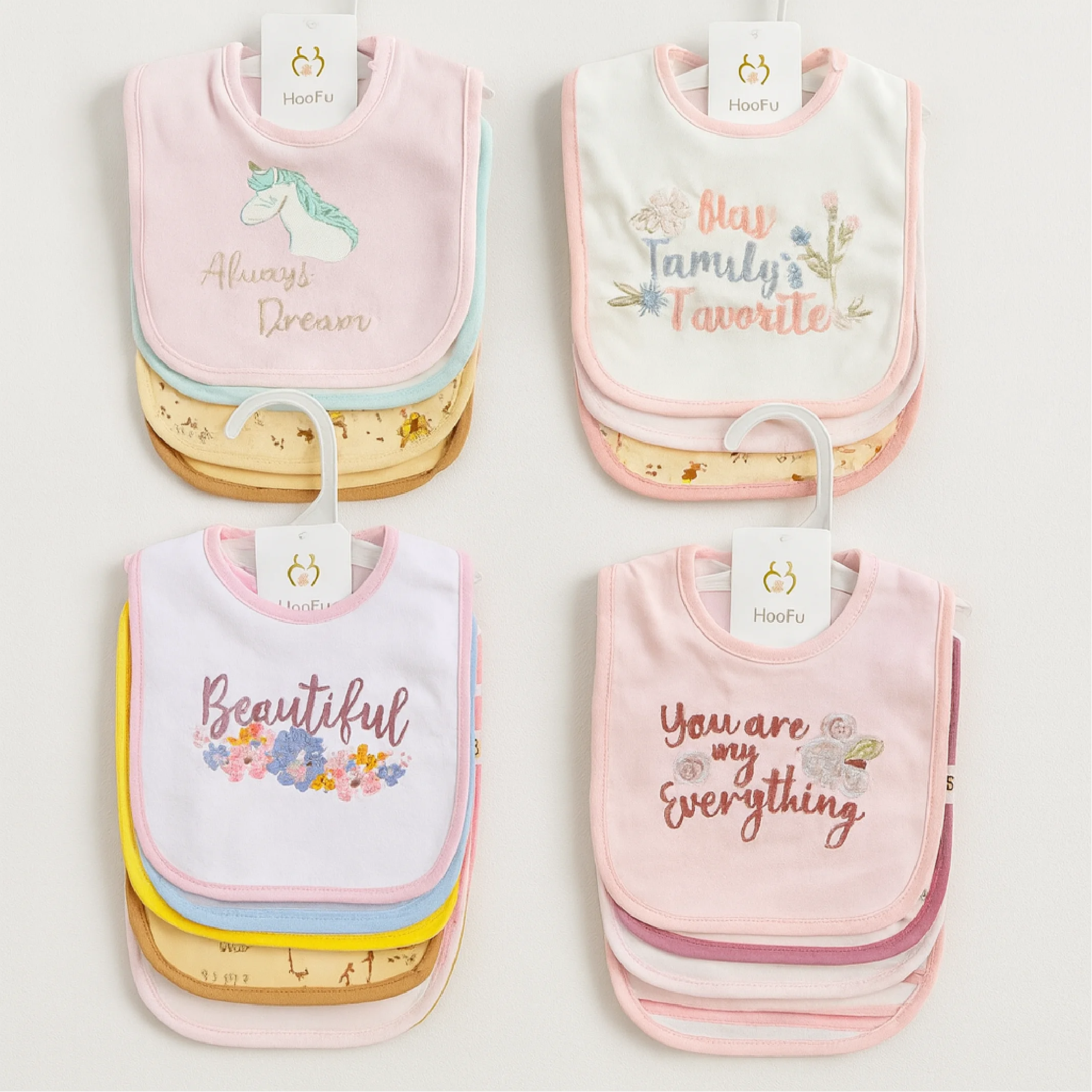 5 Pieces Baby Bib Set – Soft, Absorbent, Adjustable, Unisex Design