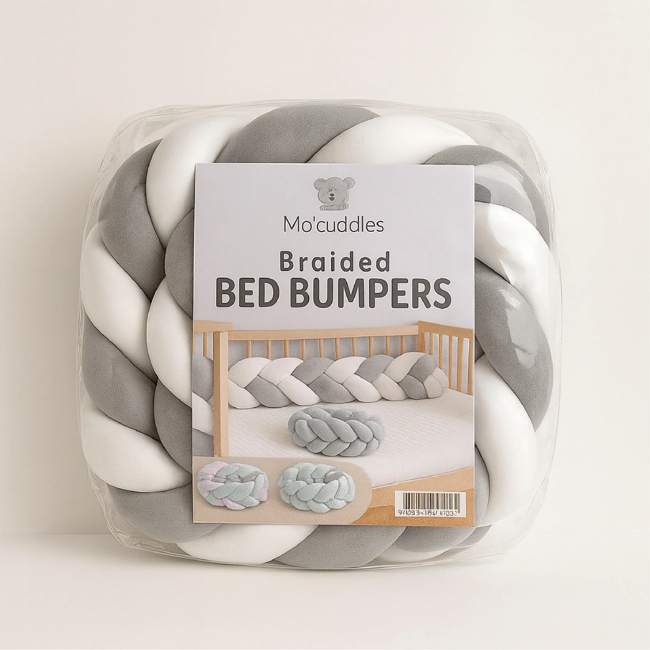 Mo’ Cuddles Soft Braided Crib Bumper – Safe, Stylish Nursery Guard