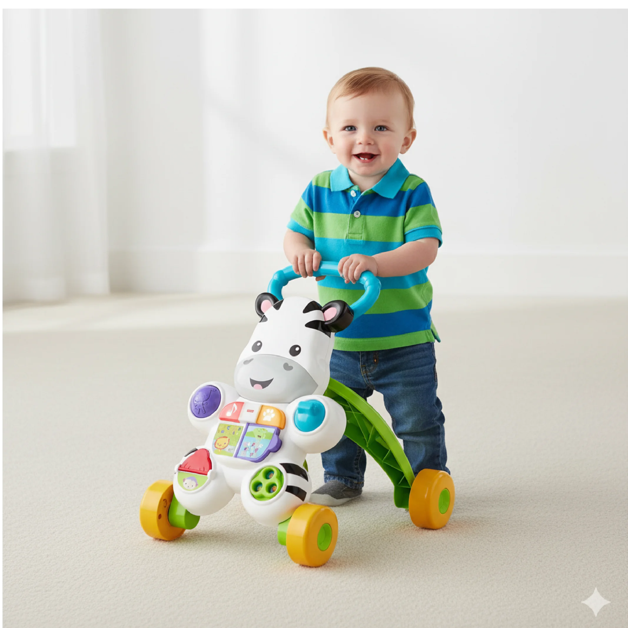 Fisher Price Sit-to-Stand Zebra Walker – 2-in-1 Baby Activity Toy - Image 3