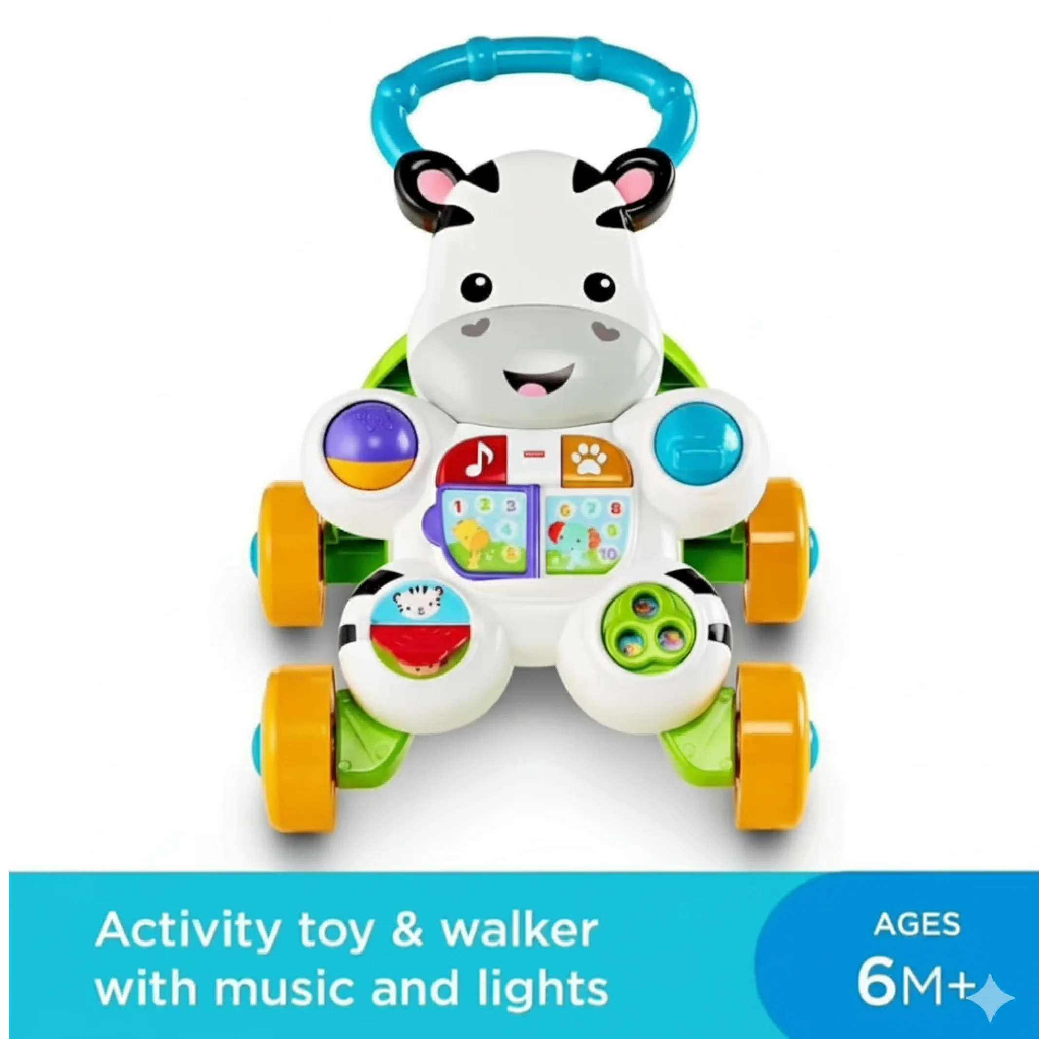 Fisher Price Sit-to-Stand Zebra Walker – 2-in-1 Baby Activity Toy
