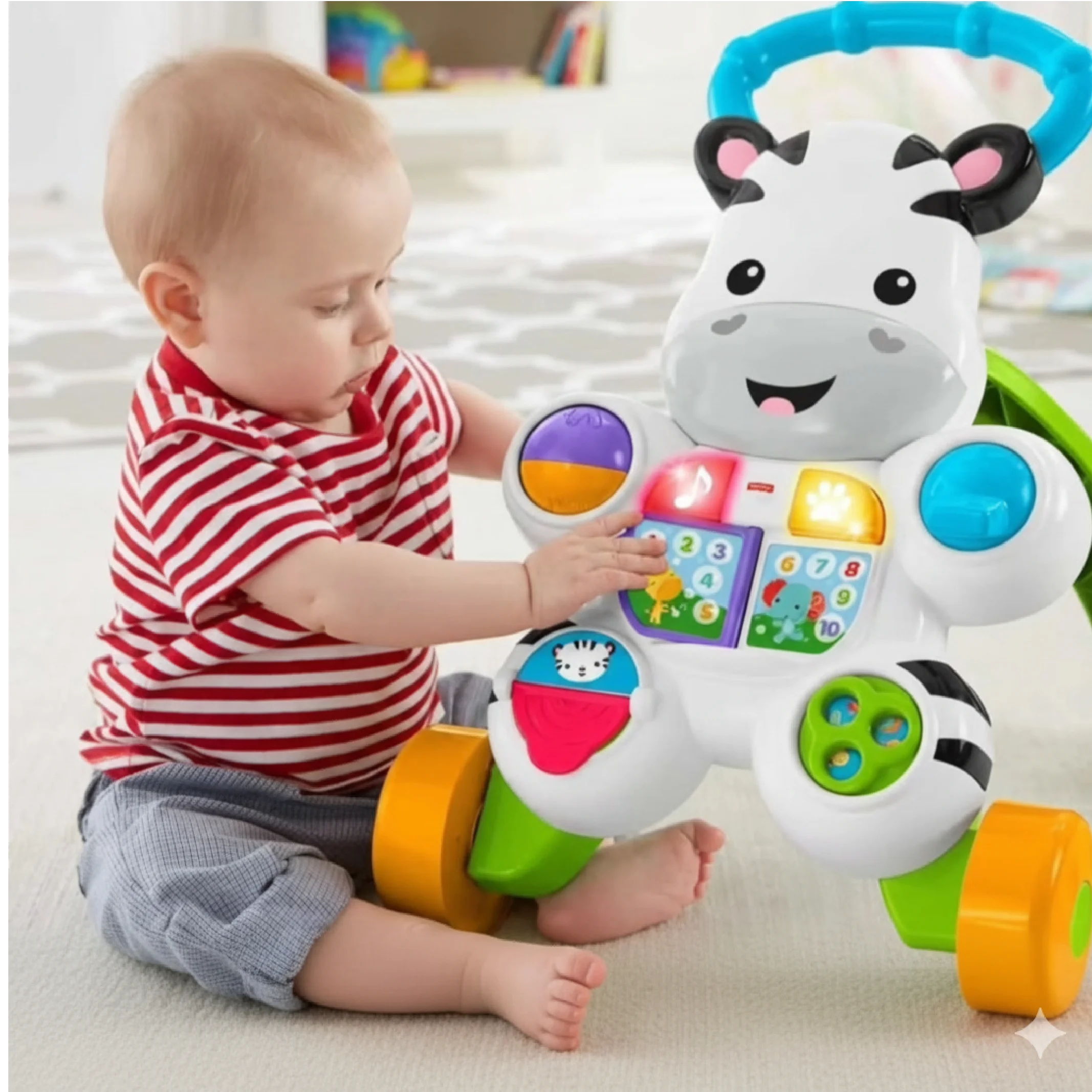 Fisher Price Sit-to-Stand Zebra Walker – 2-in-1 Baby Activity Toy - Image 4
