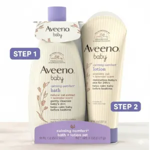Aveeno 2in1 Baby Calming Comfort Bath & Lotion Set, Nighttime
