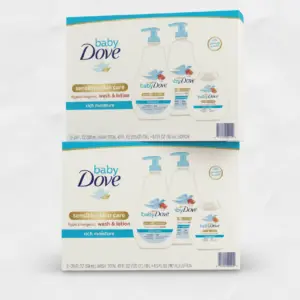 Baby Dove Sensitive Skin Hypoallergenic Wash & Lotion, Rich Moisture – 20 oz