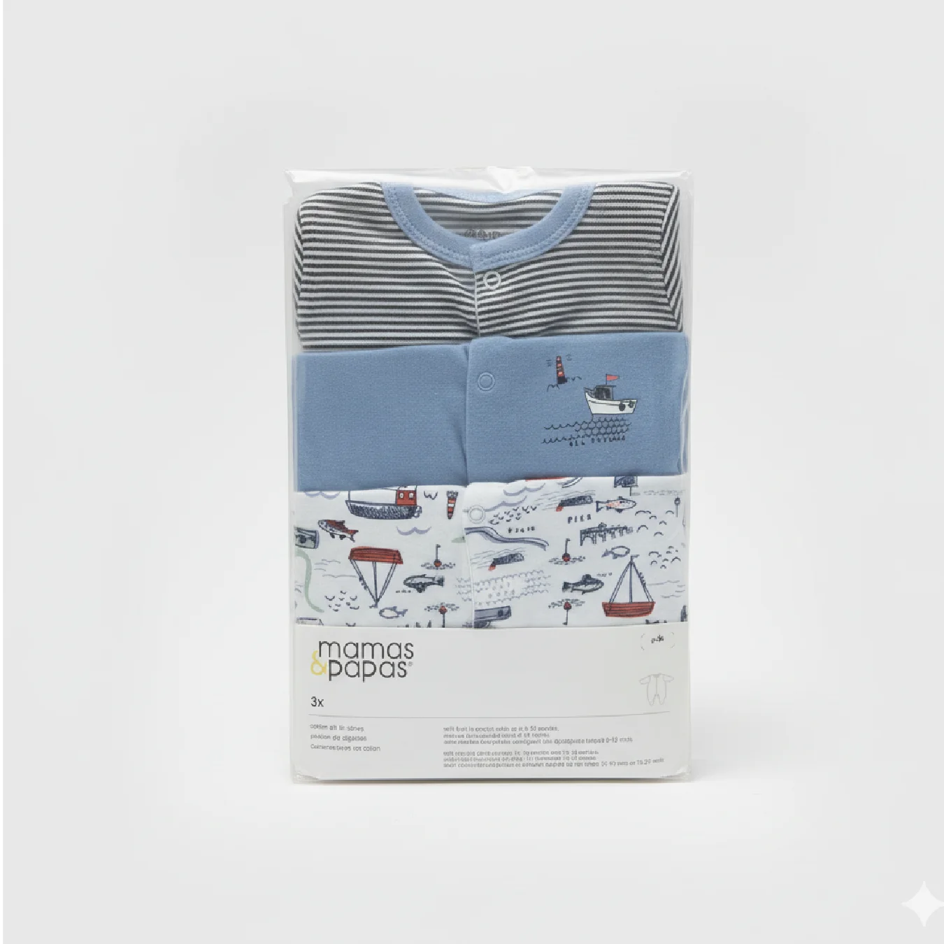 Mamas & Papas Baby Snap Buttons Sleepsuit – Cozy All-in-One Sleepwear for Babies - Image 2