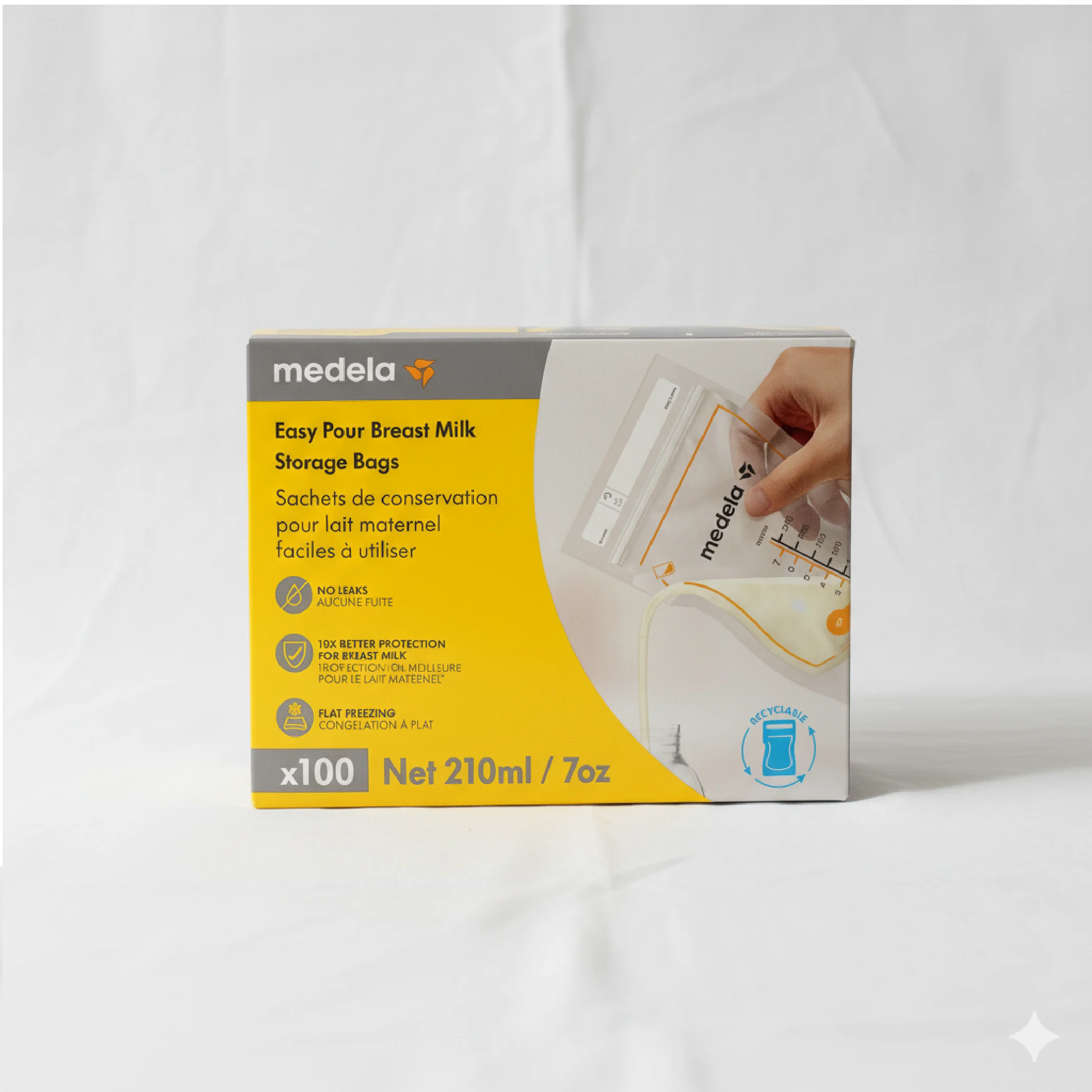 Medela 6oz Breast Milk Storage Bags 100 Count, Leak-Proof & BPA-Free
