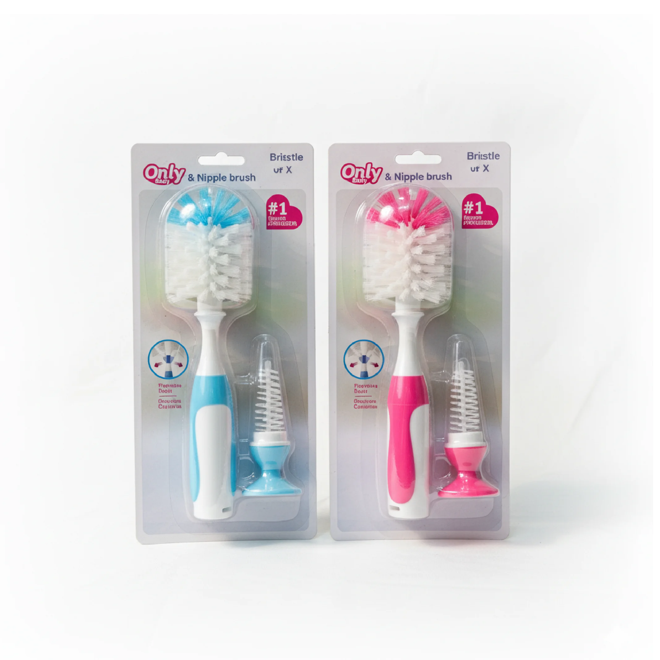 Only 2-in-1 Bottle and Nipple Brush, Perfect for cleaning baby feeding essentials