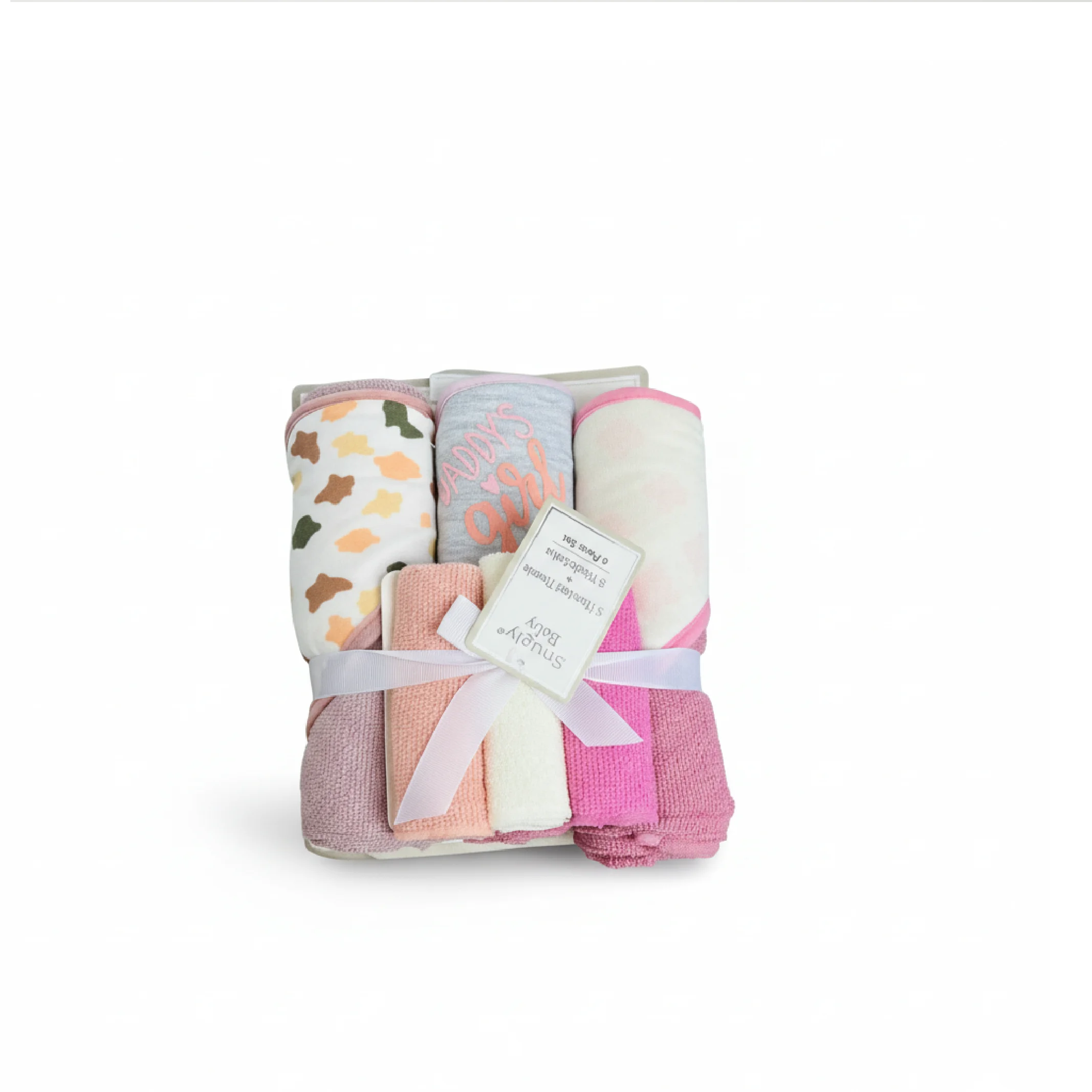 3-in-1 Hooded Baby Towel with 3pcs Wash Cloths - Image 2