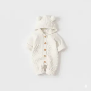 Baby Knitted Hooded Romper