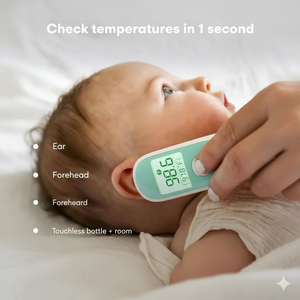 Frida Baby 3-in-1 Infrared Thermometer for Ear, Forehead & Touchless – for Babies and Adults - Image 3