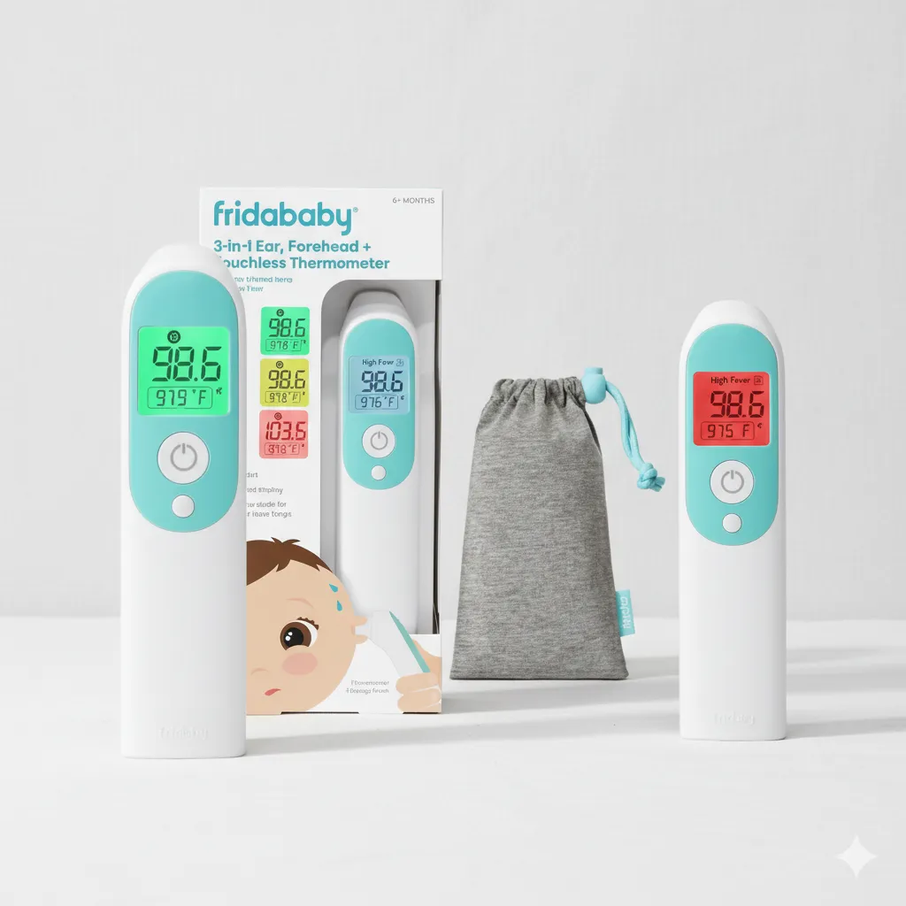 Frida Baby 3-in-1 Infrared Thermometer for Ear, Forehead & Touchless – for Babies and Adults