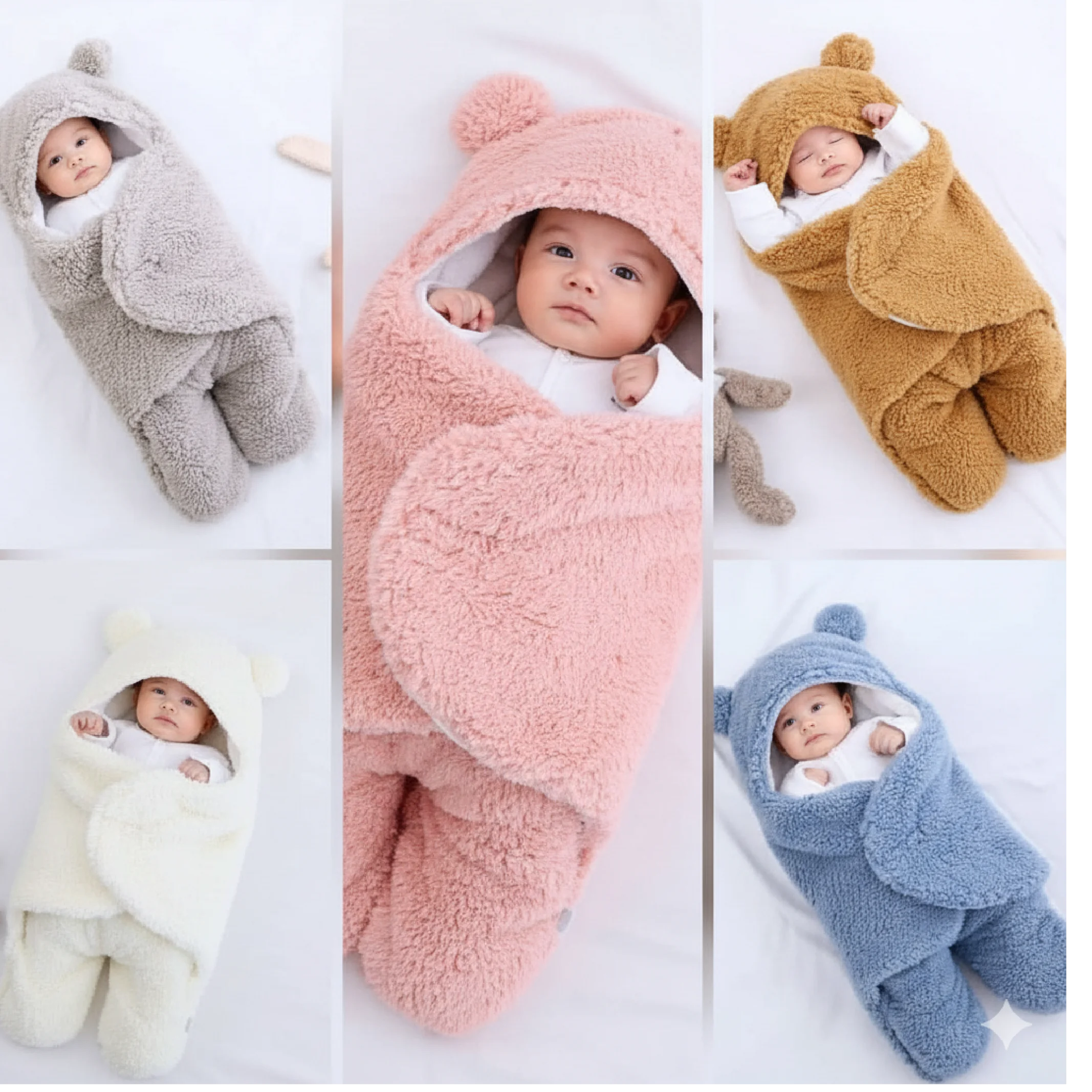 Hooded Swaddle Wrap – Soft Cozy Blanket for Newborn Comfort & Warmth