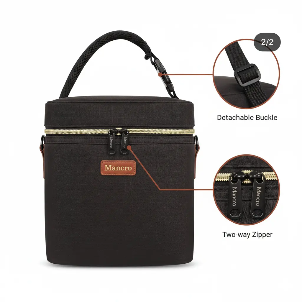 Mancro Breastmilk Cooler Bag with Ice Pack – Insulated Baby Bottle Storage Bag for Nursing Moms (Fits 6 Bottles up to 9oz) - Image 2