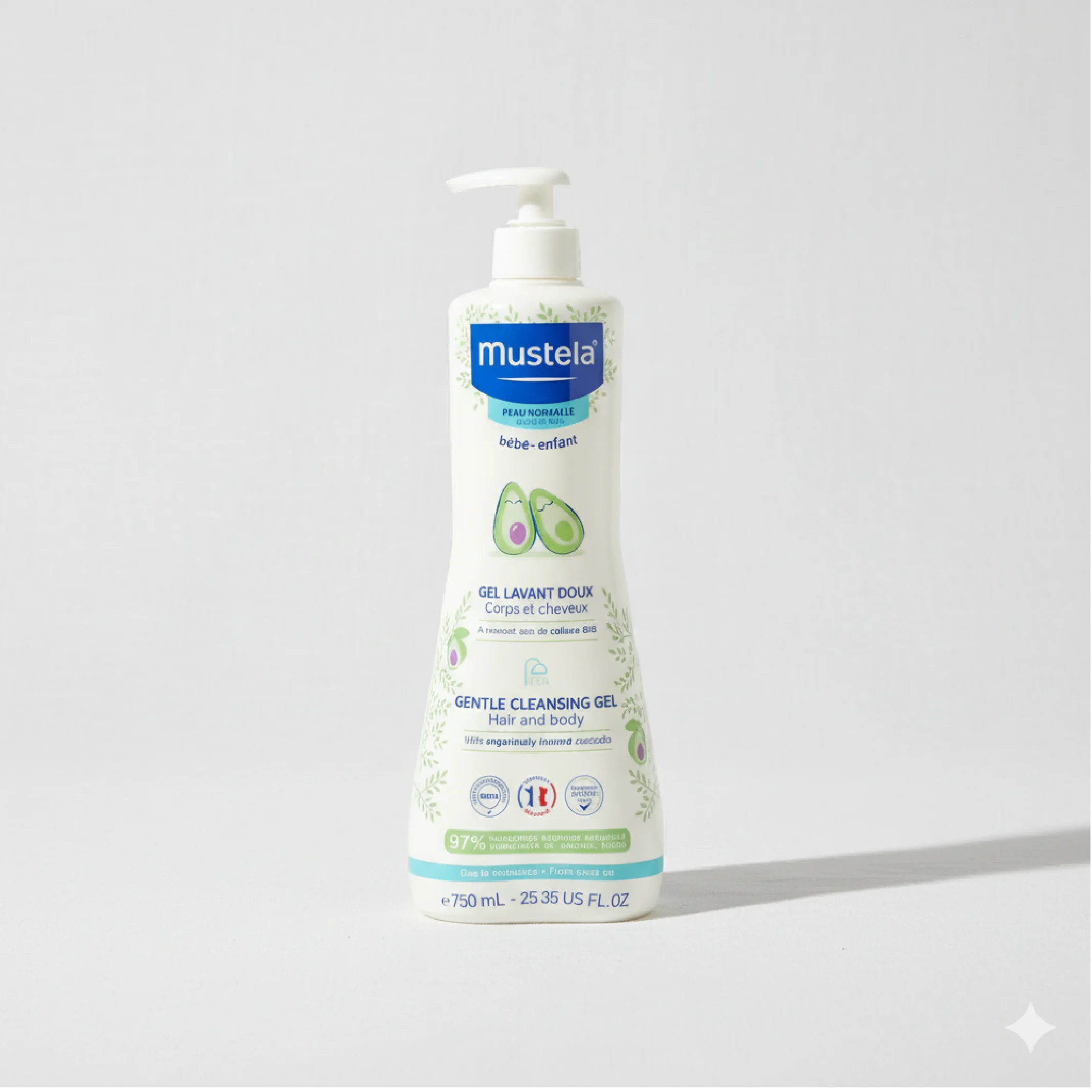 Mustela Baby Cleansing Gel 750ml – Gentle Hair & Body Wash for Delicate Baby Skin