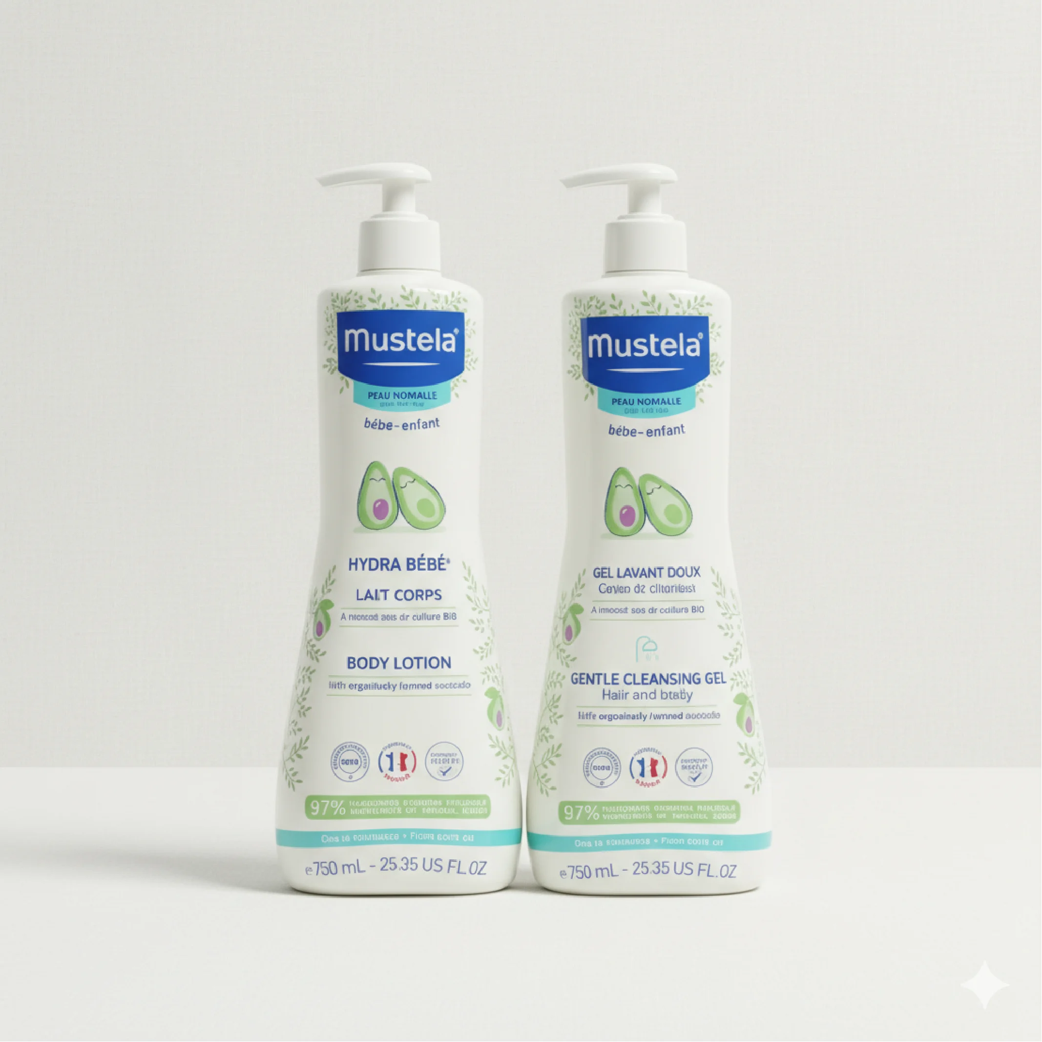 Mustela Body Lotion & Gentle Cleansing Gel 750ml–Complete Skincare Duo for Baby’s Skin