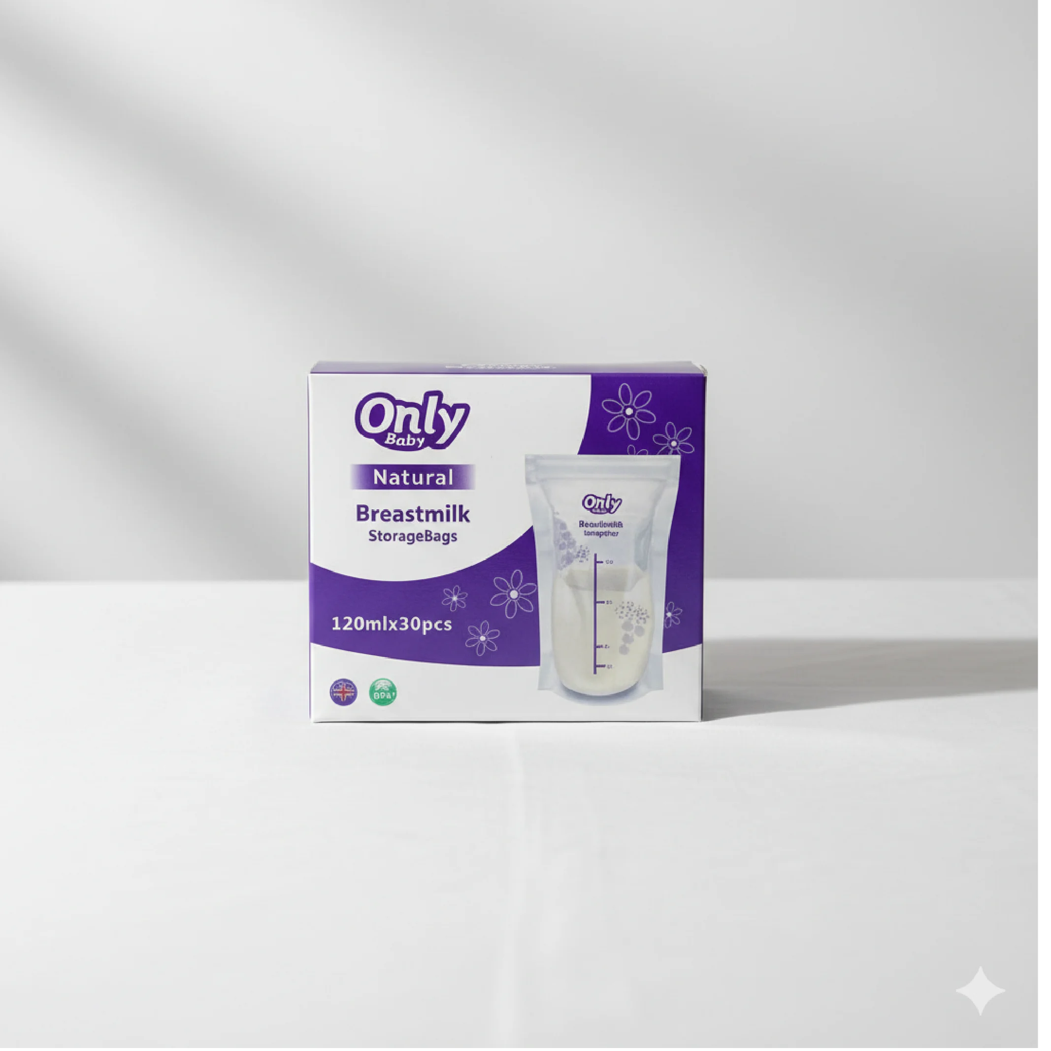 Only Baby Breastmilk Storage Bags – 30pcs Pre-Sterilized Leakproof Milk Storage bags