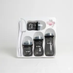 Dr Gym Baby Feeding Bottle Set – 6-Piece Feeding Kit with Bottles, Cleaning Brush & Pacifier
