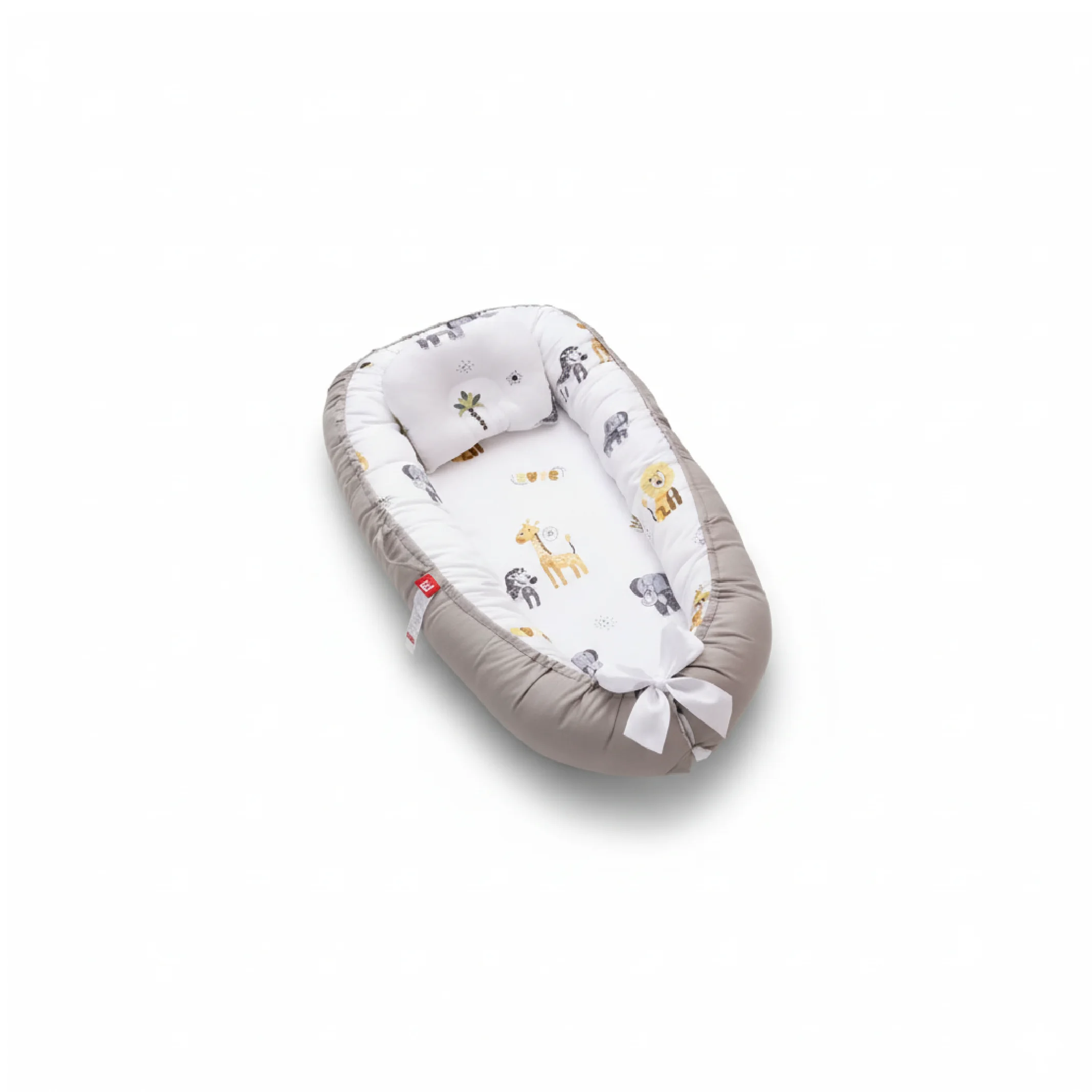 Reversible Baby Nest Crib – Soft Portable Infant Lounger with Double-Sided Design & Head Support Pillow - Image 3